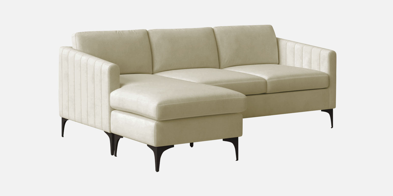 Haru Fabric RHS Sectional Sofa (2+Lounger) in Warm White Colour