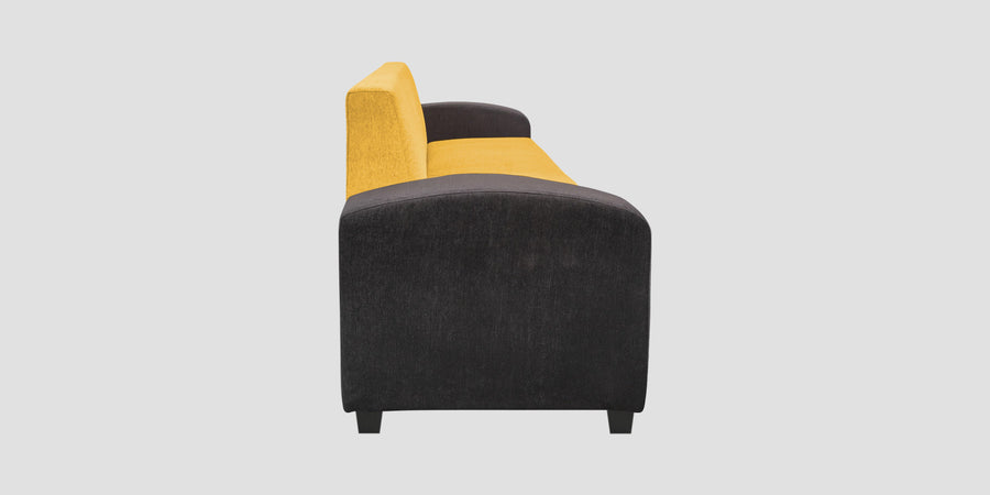 Alex Fabric 2 Seater Sofa In Bold Yellow Colour - Febonic Living