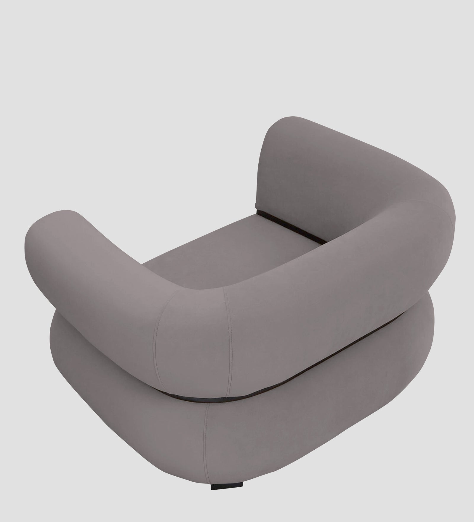 Kula Velvet 1 Seater Sofa In Pearl Grey Colour