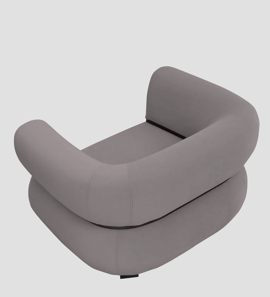 Kula Velvet 1 Seater Sofa In Pearl Grey Colour - Febonic Living