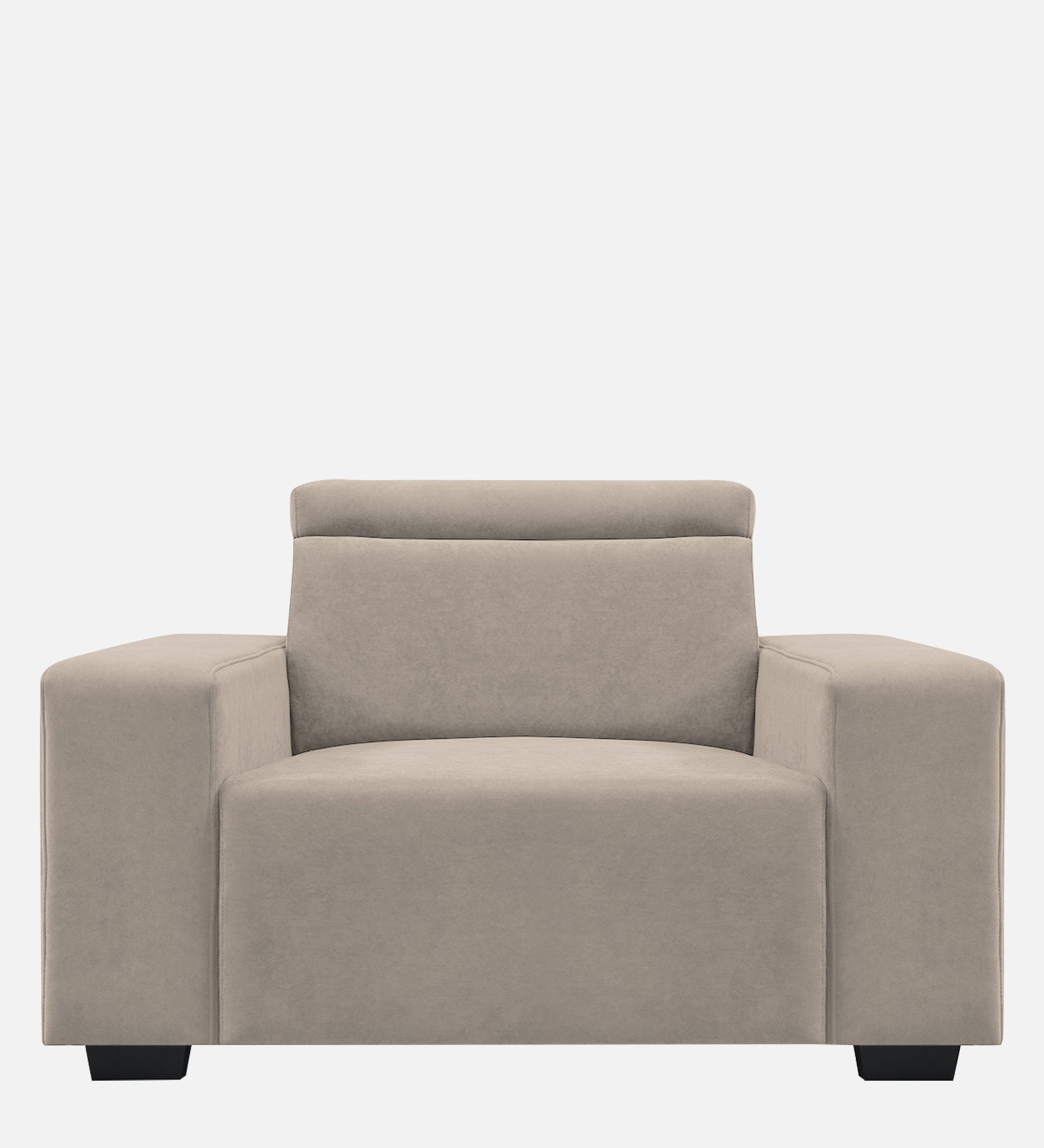 Hiro Fabric 1 Seater Sofa In Oat Beige Colour