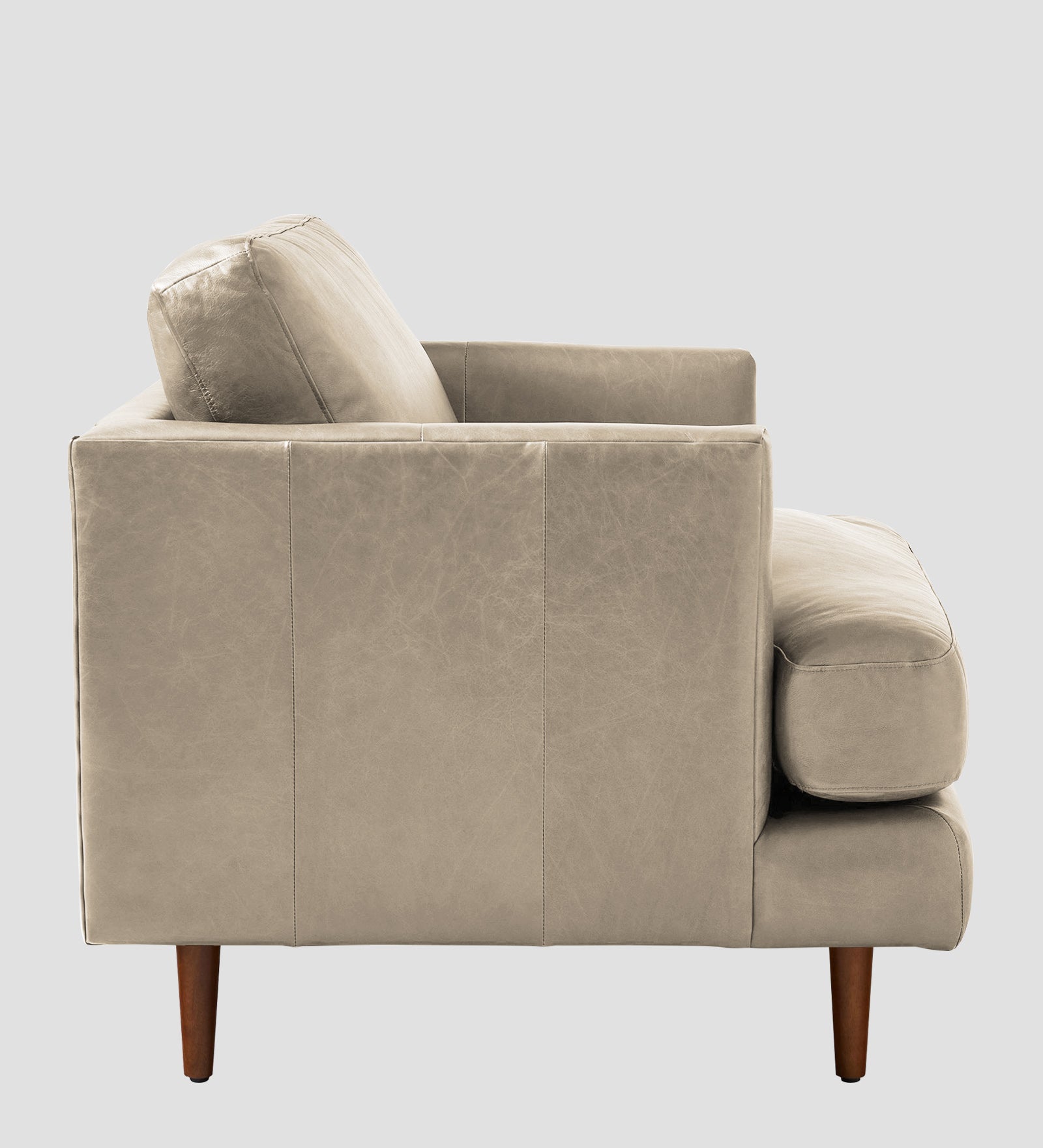 Sterio Leatherette 1 Seater Sofa In  Marble Beige Colour - Febonic Living