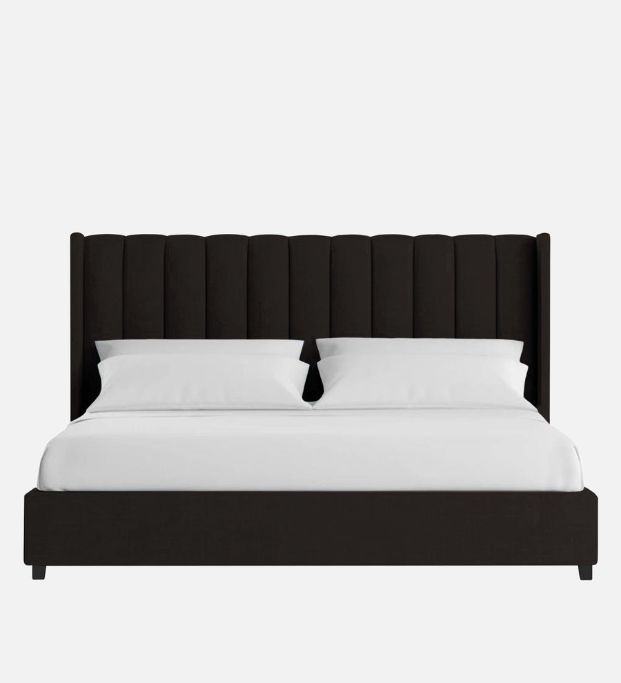 Colina Fabric Upholstered Queen Size Bed In Cara Brown Colour With Box Storage - Febonic Living