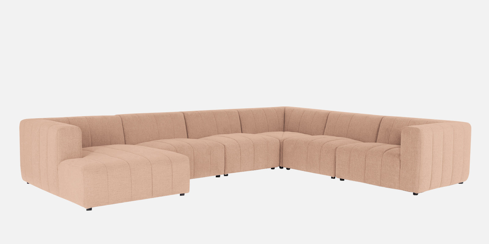 Damo Fabric RHS 8 Seater Sectional Sofa In Cosmic Beige Colour