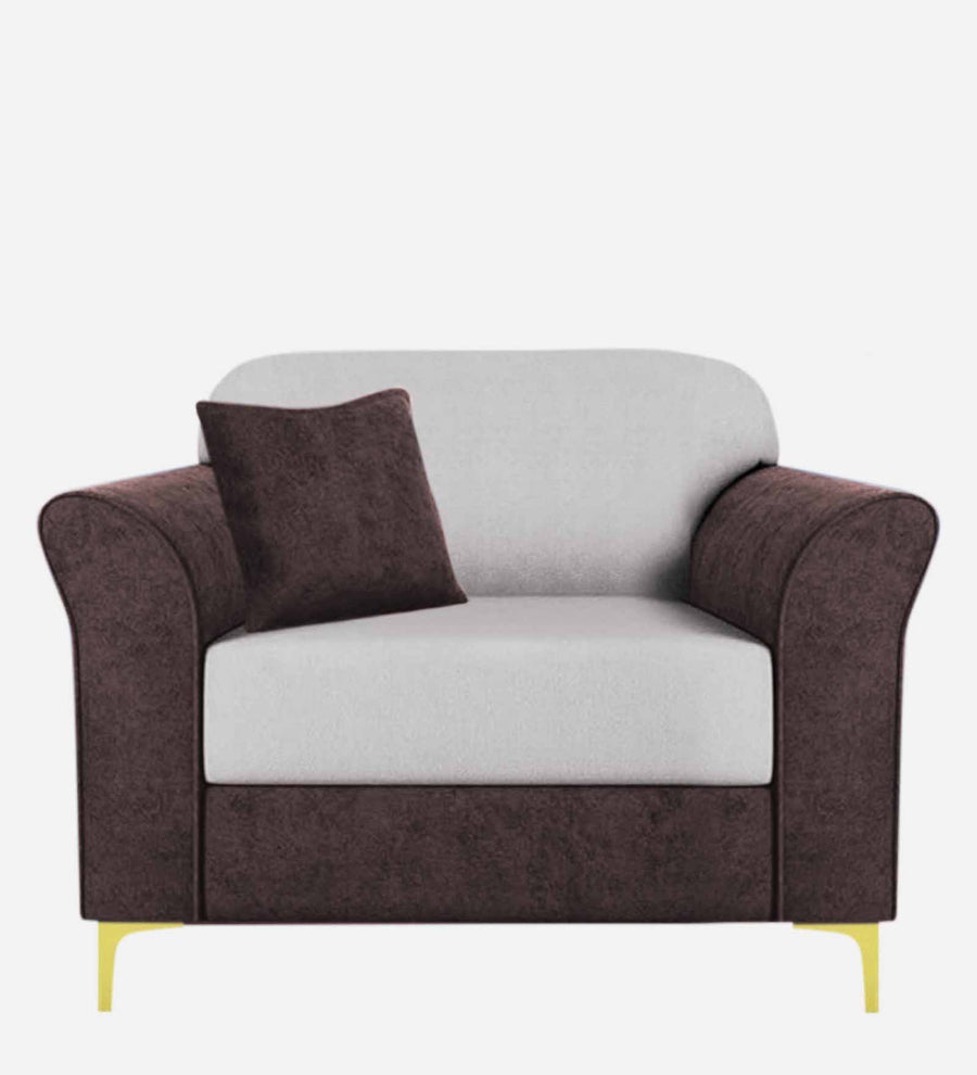 Jordan Velvet 1 Seater Sofa In Mocha Brown And Concreate Grey Colour - Febonic Living
