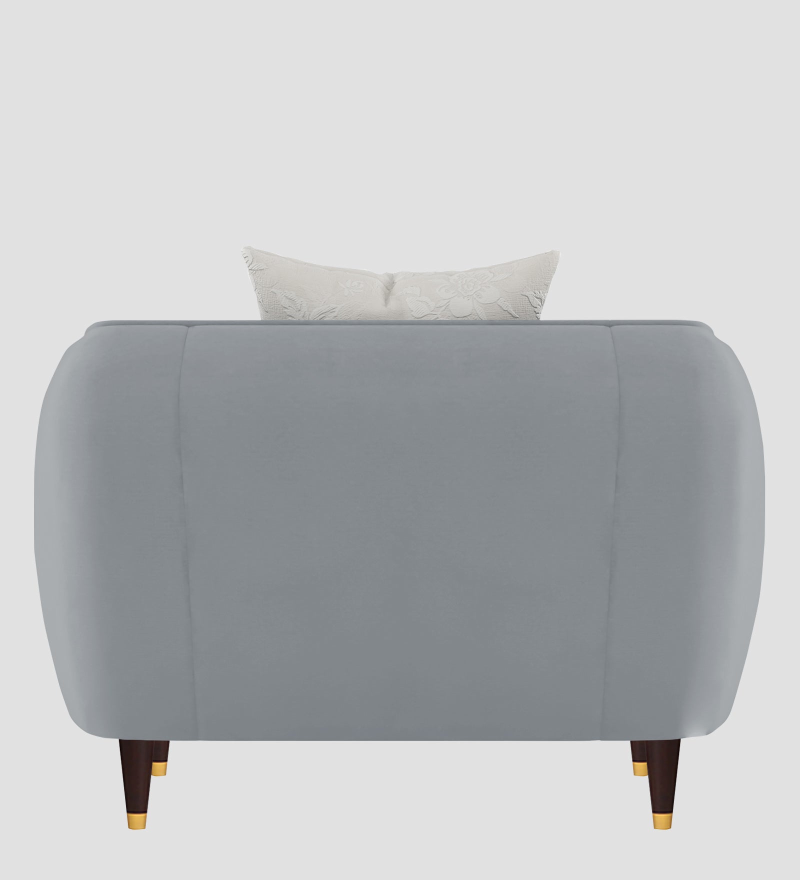 Hairo Velvet 1 Seater Sofa In  Concrete Grey Colour - Febonic Living