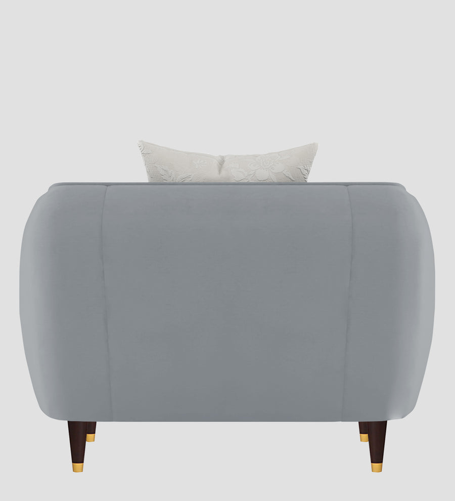 Hairo Velvet 1 Seater Sofa In Concrete Grey Colour - Febonic Living