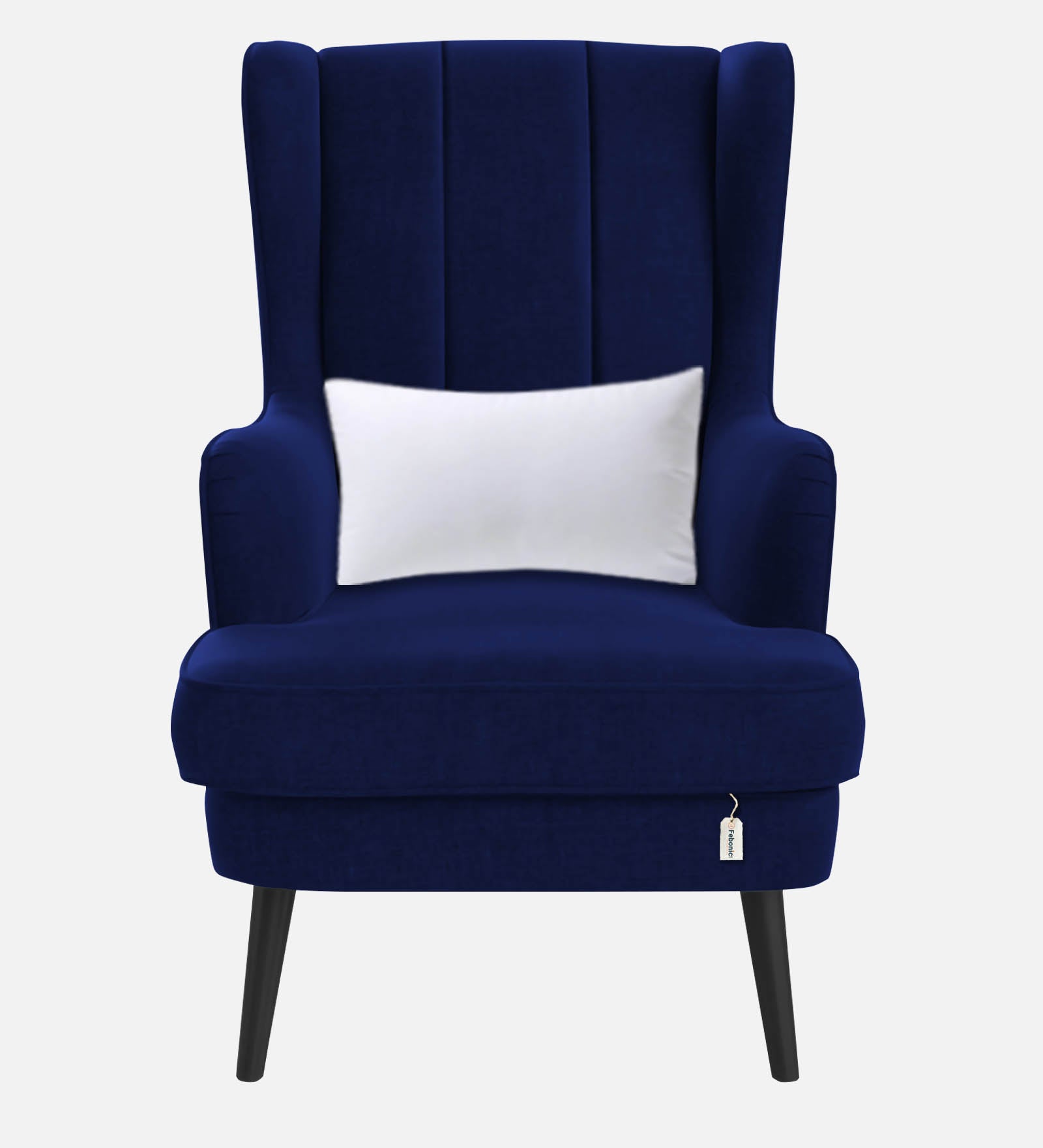 Niya Velvet Wing Chair in Imperial Blue Colour