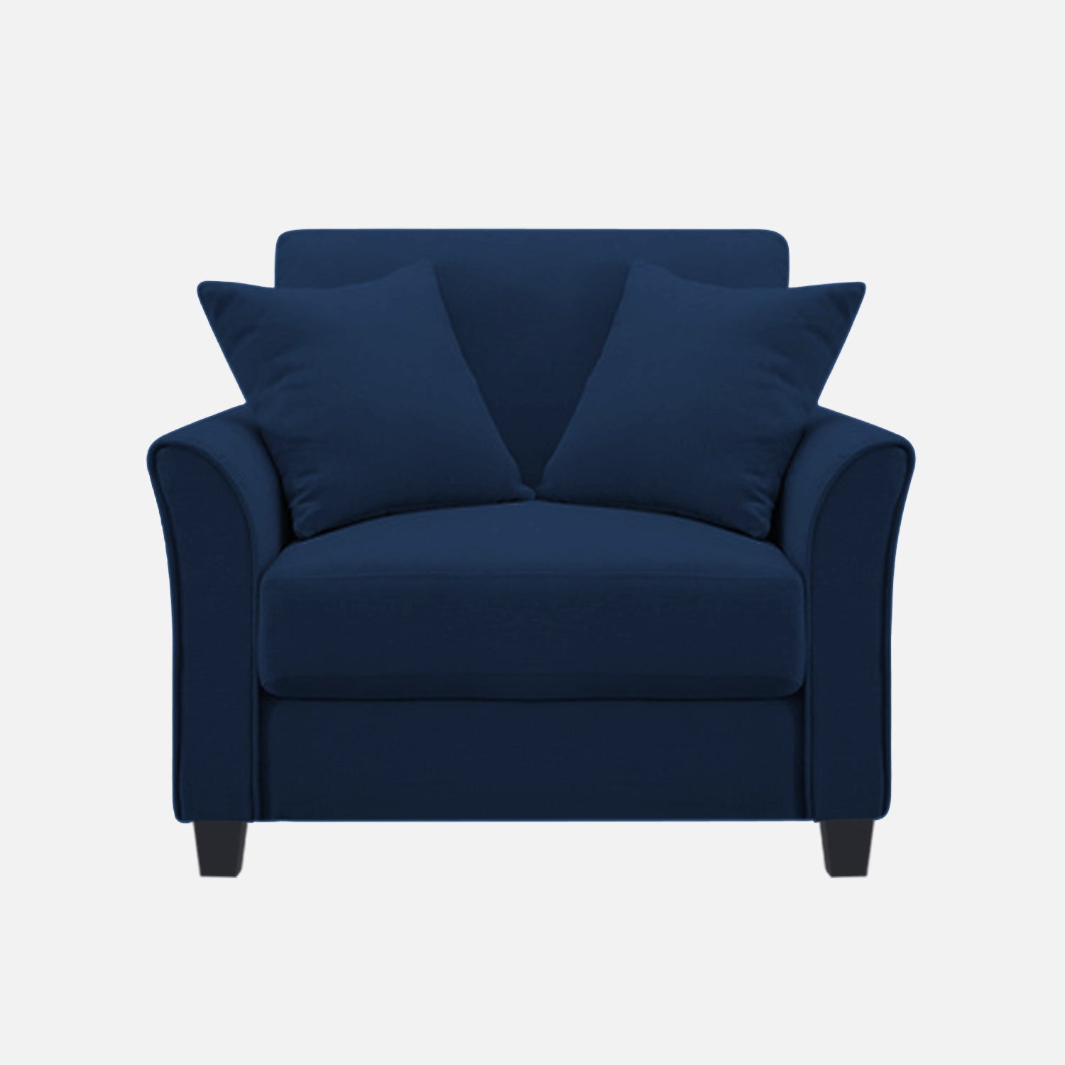 Daroo Velvet 1 Seater Sofa In Imperial Blue Colour