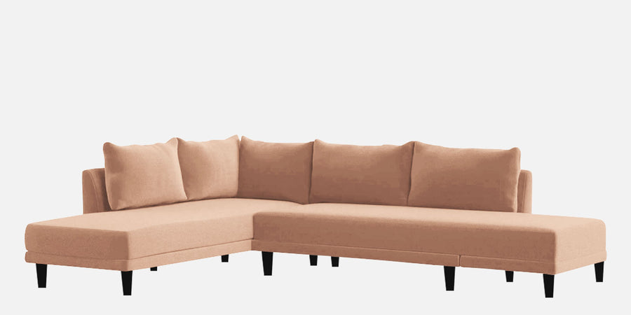 Ira Fabric Rhs 6 Seater Convertible Sofa Cum Bed In Cosmic Beige Colour - Febonic Living