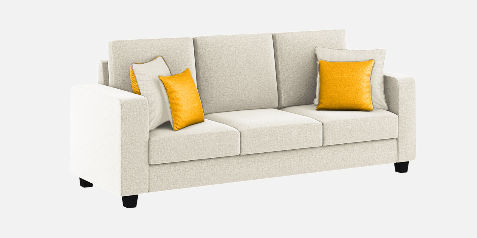 Nabi Fabric 3 Seater Sofa In Ivory cream Colour