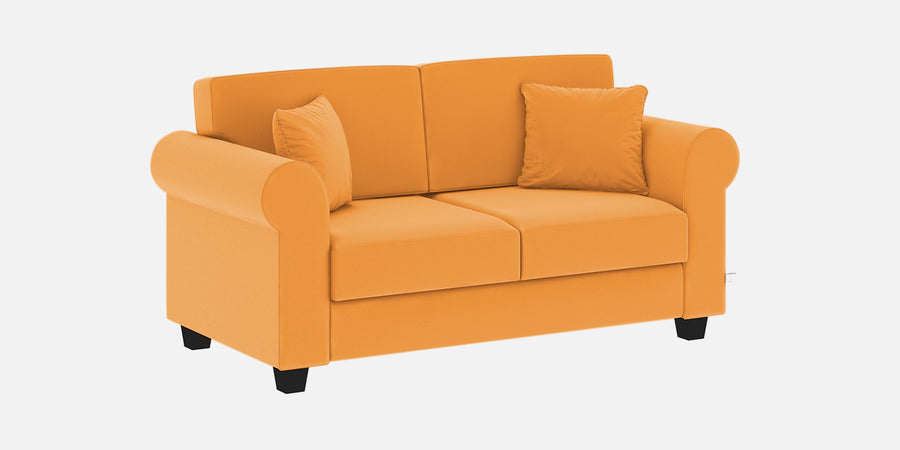Numonk Velvet 2 Seater Sofa In Tangerine Orange Colour - Febonic Living