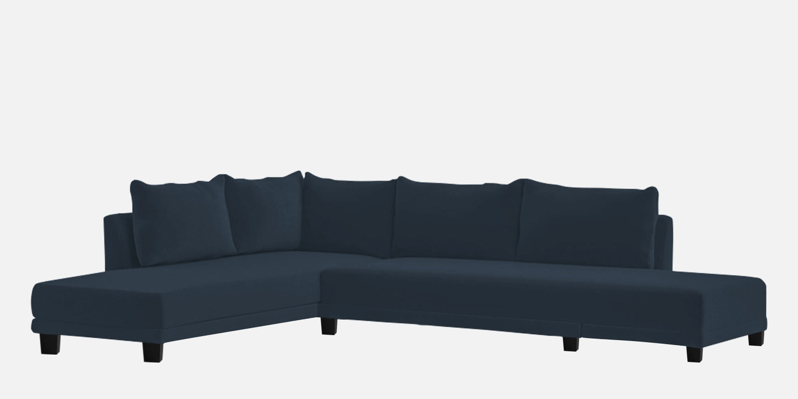 Ira Fabric RHS 6 Seater Sofa Cum Bed In Denim Blue Colour