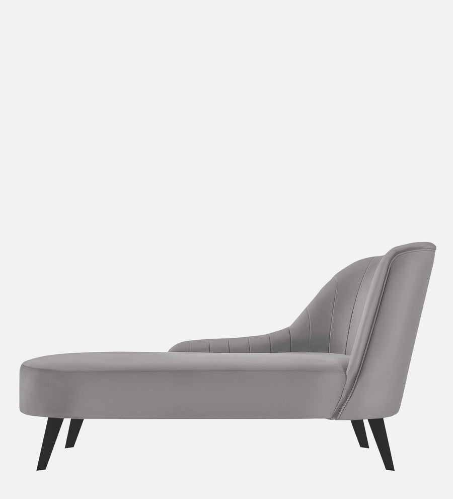 Flora Velvet Lhs Chaise Lounger In Concrete Grey Colour - Febonic Living
