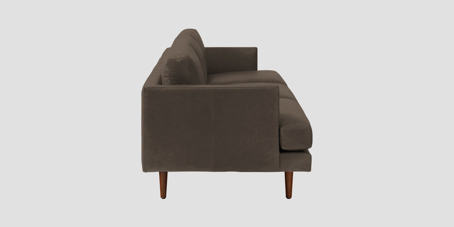 Sterio Leatherette 3 Seater Sofa In Peca Brown Colour - Febonic Living