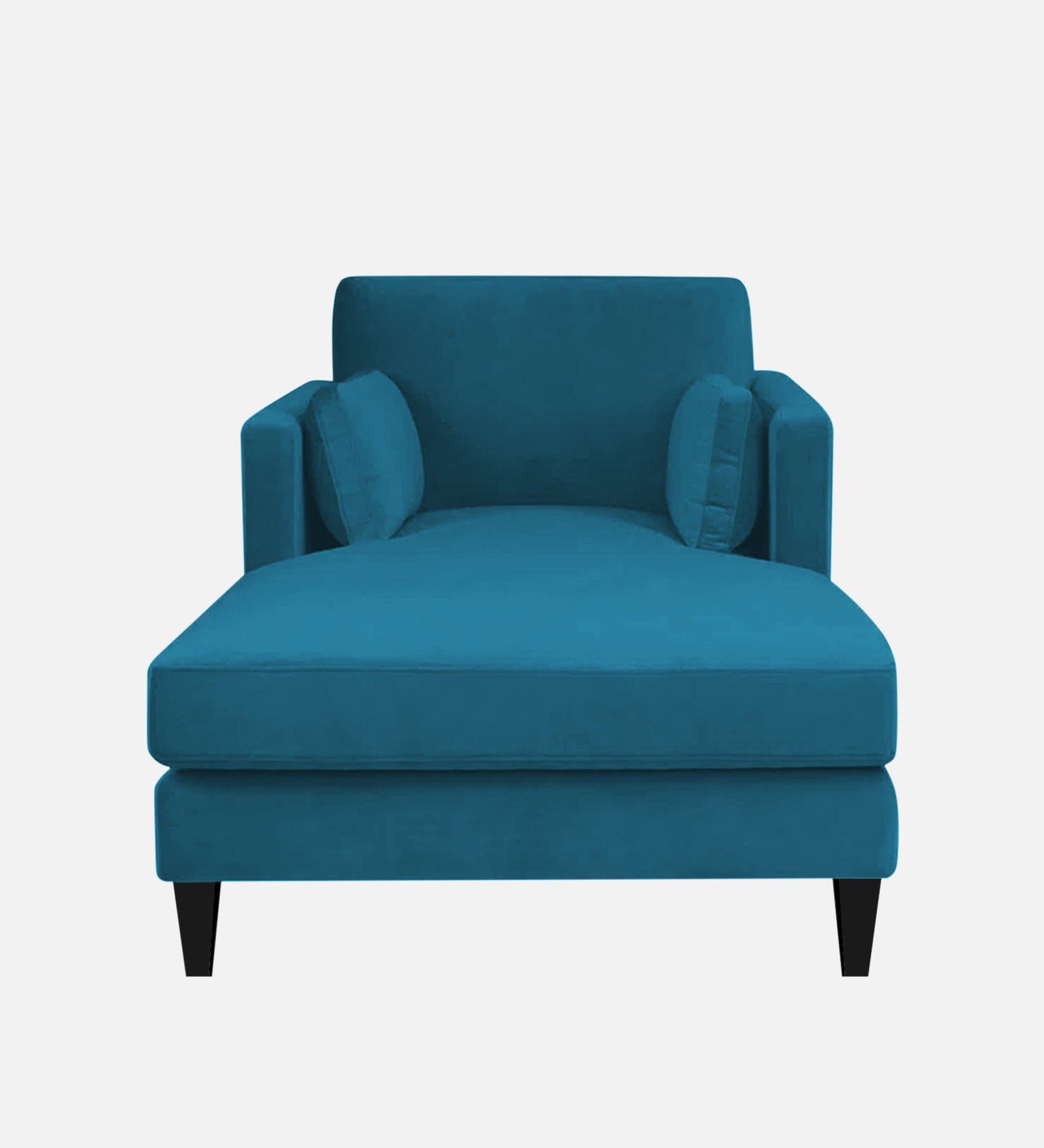 Makou Velvet Chaise Lounger In Aqua blue Colour