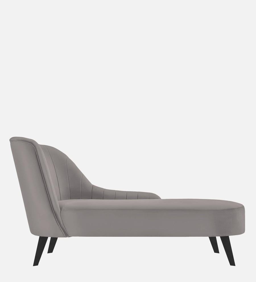 Flora Velvet Rhs Chaise Lounger In Pearl Grey Colour - Febonic Living