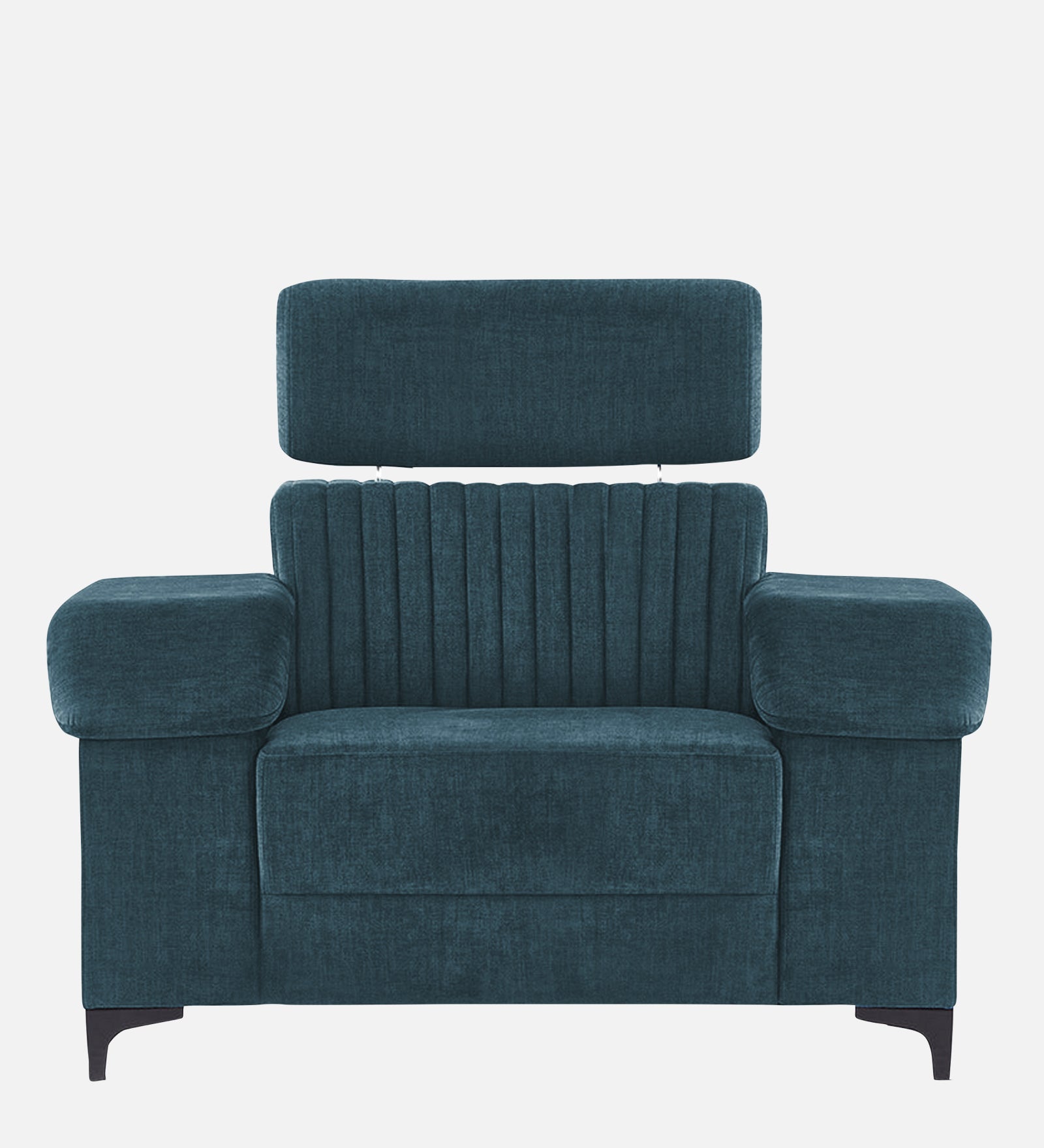 Draco Fabric 1 Seater Sofa in Harbour Blue Colour