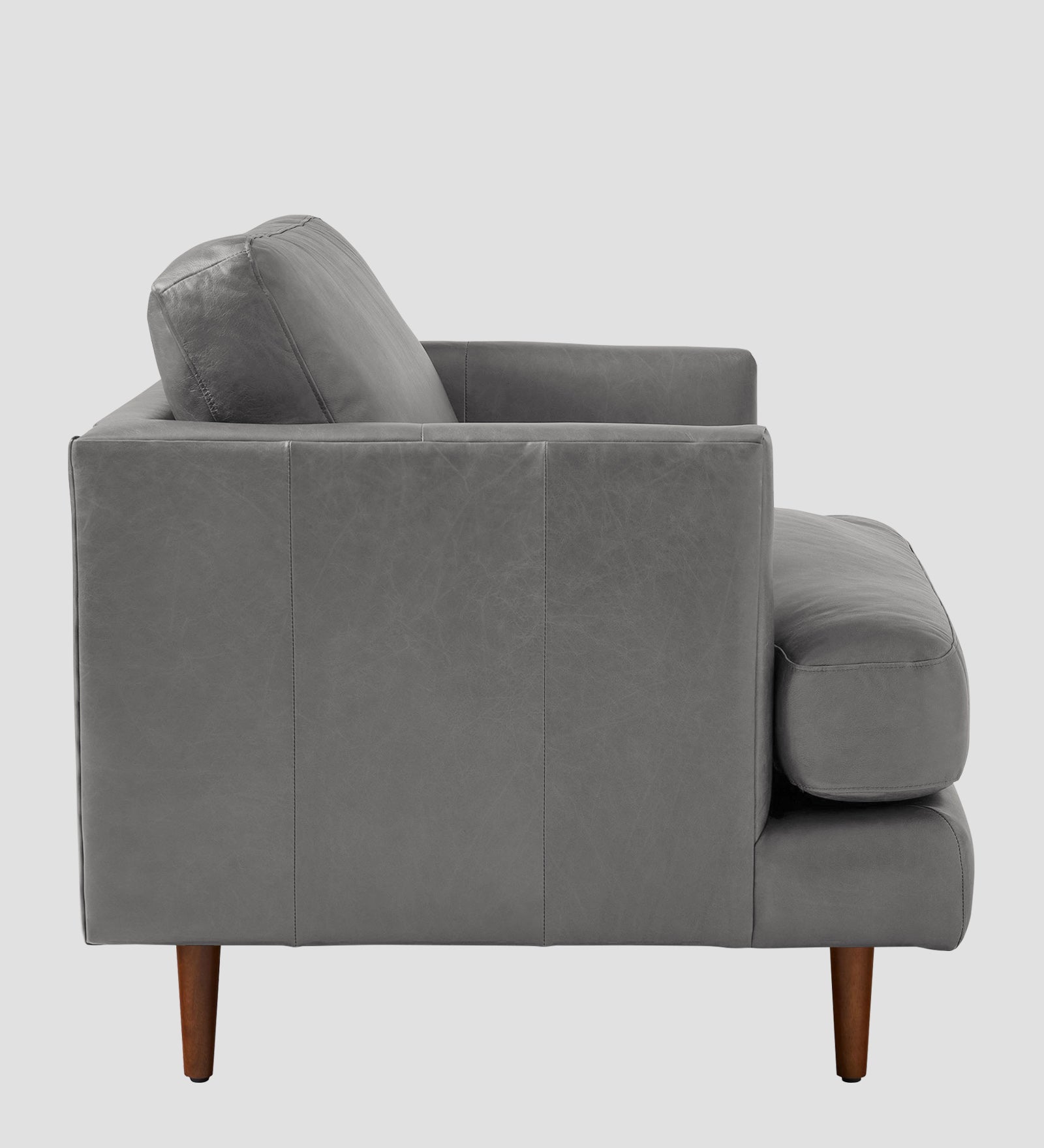 Sterio Leatherette 1 Seater Sofa In  Dim Grey Colour - Febonic Living