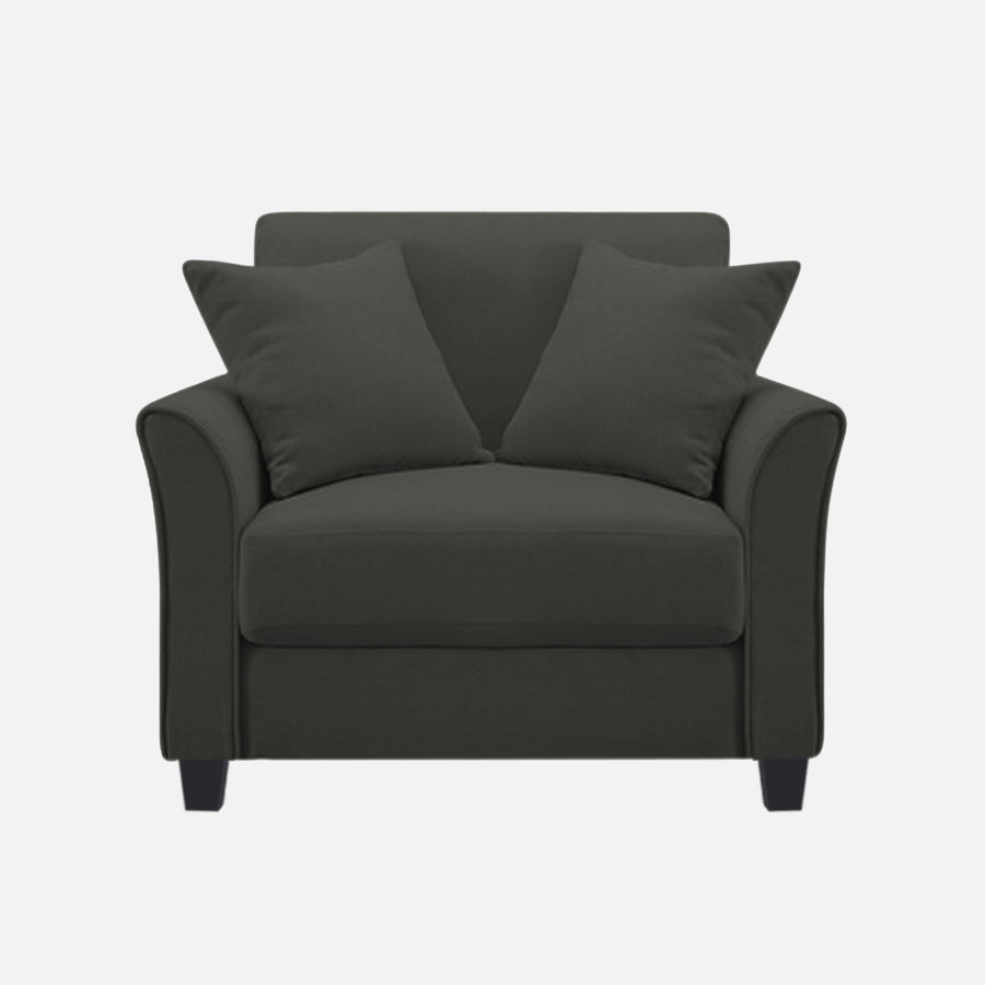 Daroo Velvet 1 Seater Sofa In Hory Grey Colour - Febonic Living