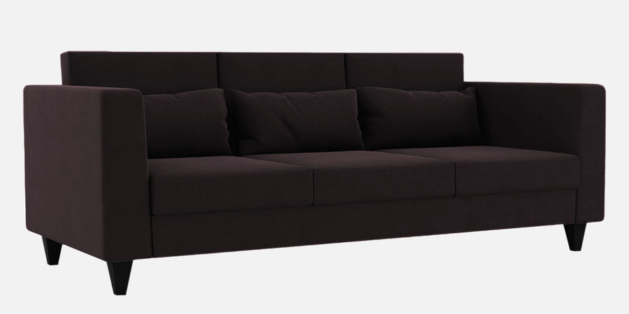 Nipul Fabric 3 Seater Sofa In Cara Brown Colour - Febonic Living