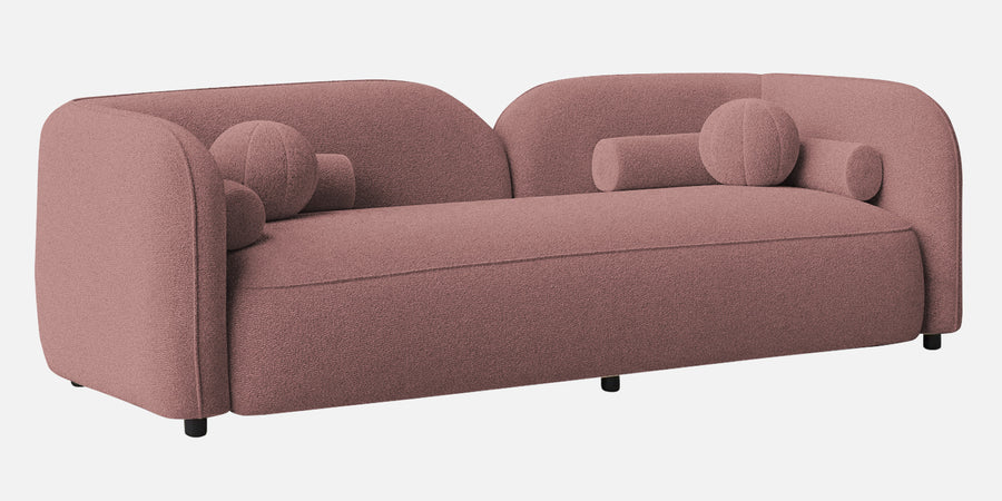 Corny Boucle Fabric 3 Seater Sofa In Rose Pink Colour - Febonic Living