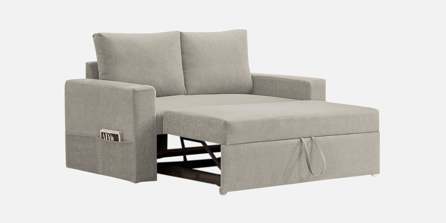 Kara Fabric 2 Seater Pull Out Sofa Cum Bed In Ash Grey Colour - Febonic Living