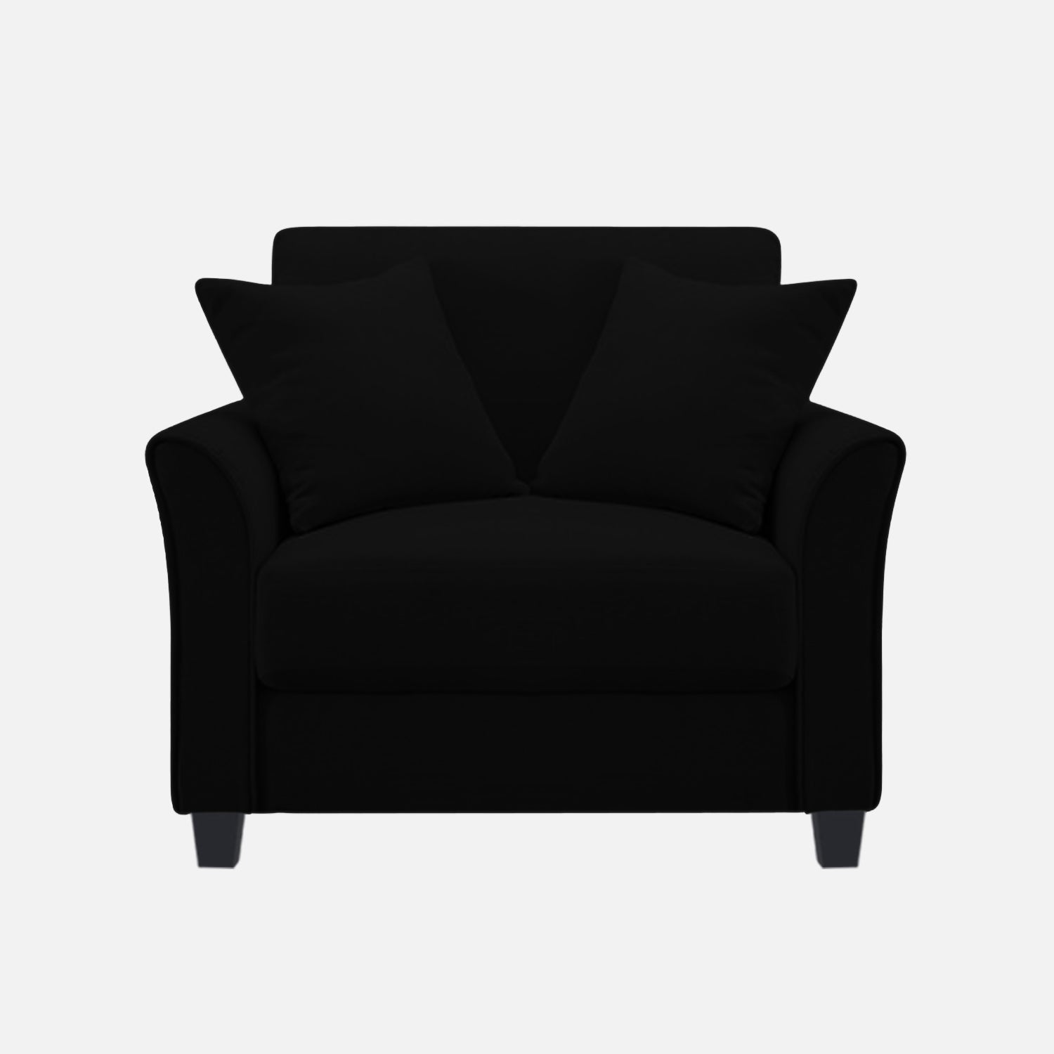 Daroo Velvet 1 Seater Sofa In Adam Black Colour