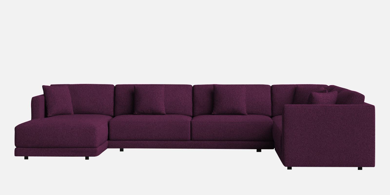 Carlin Fabric RHS 8 Seater Sectional Sofa In Greek Purple Colour