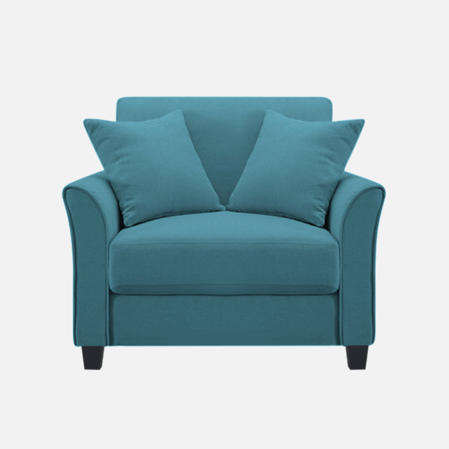 Daroo Velvet 1 Seater Sofa In Aqua Blue Colour