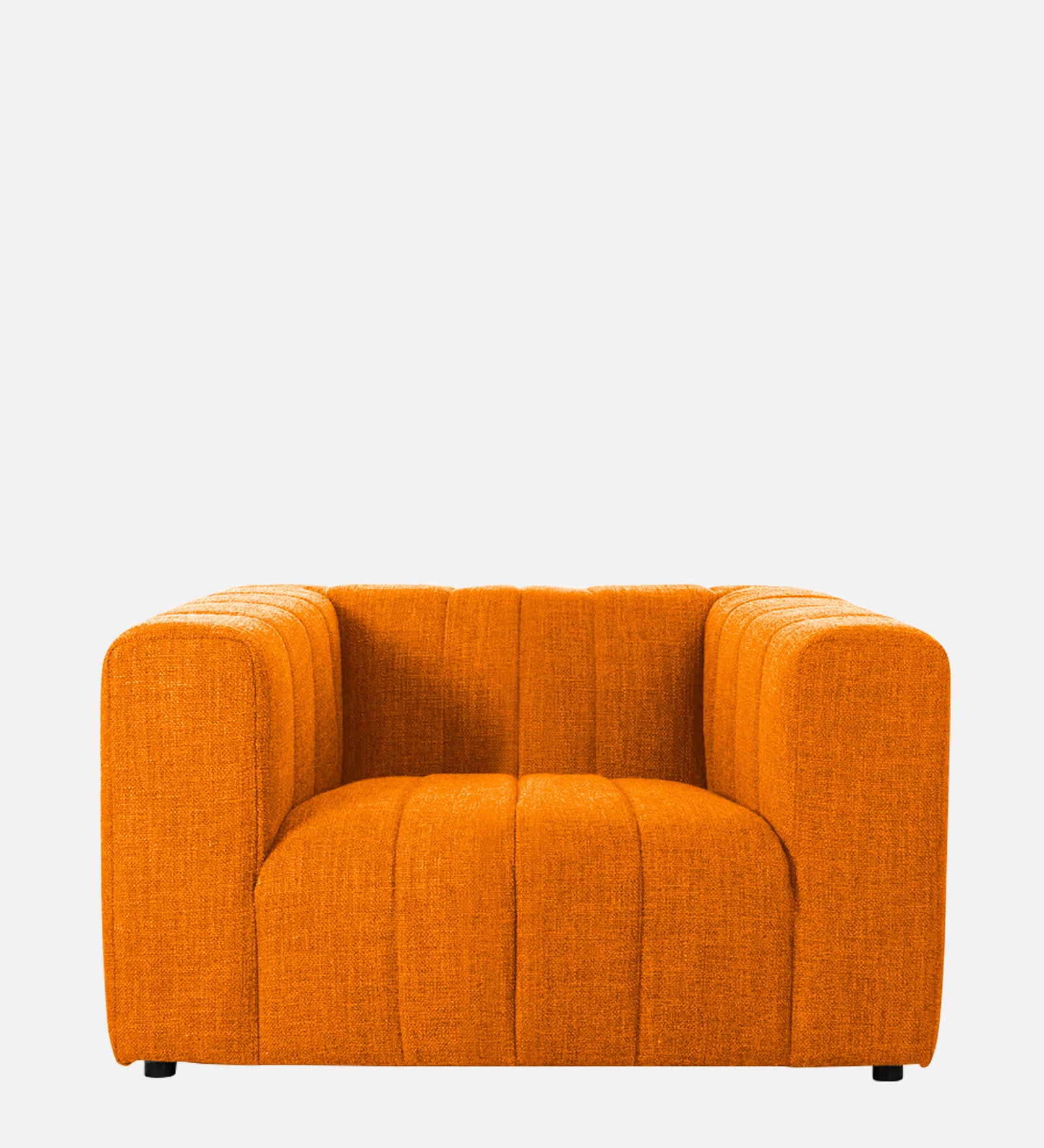 Lara Fabric 1 Seater Sofa in Vivid Orange Colour