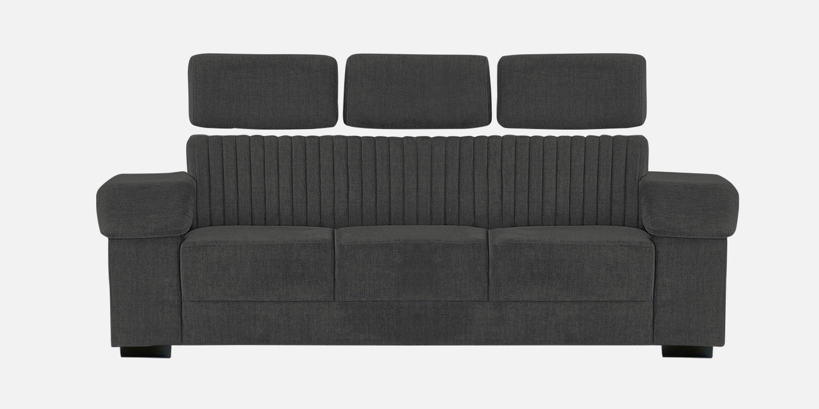 Draco Fabric 3 Seater Sofa In Charcoal Grey Colour - Febonic Living