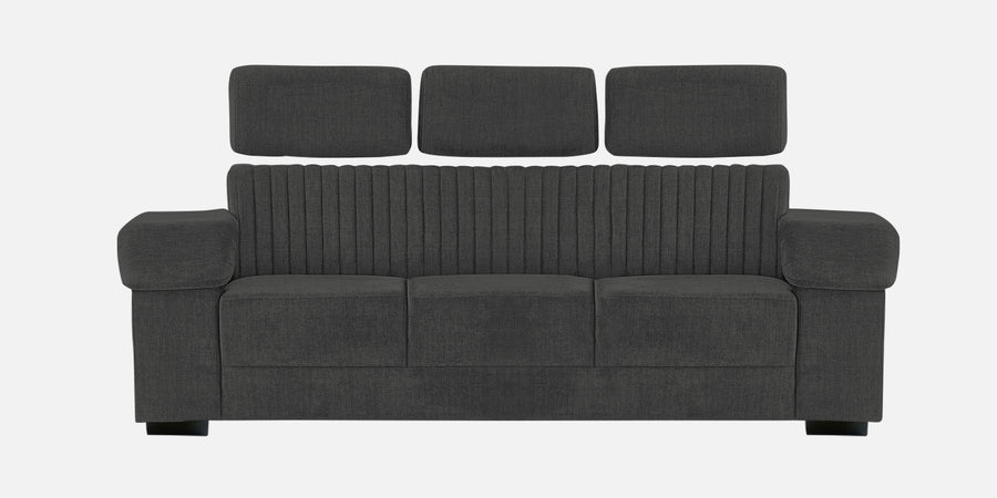 Draco Fabric 3 Seater Sofa In Charcoal Grey Colour - Febonic Living