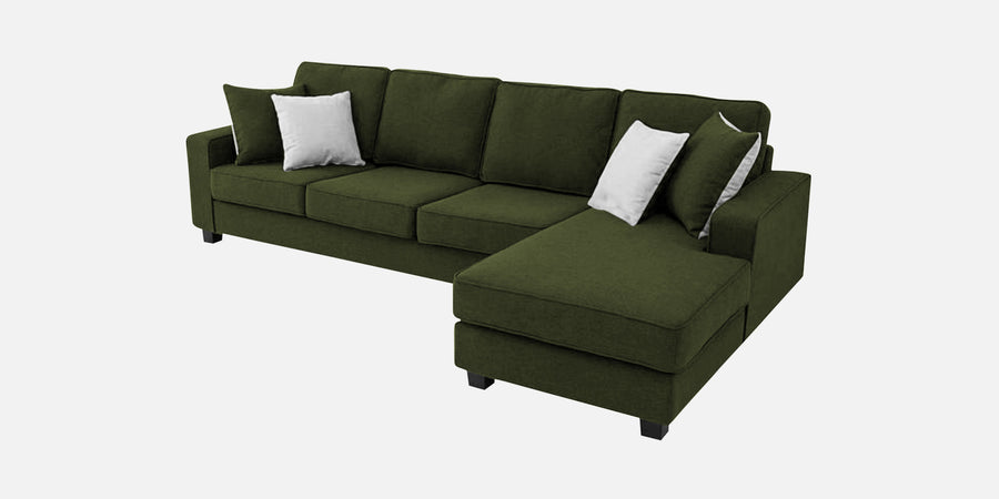 Ladybug Fabric Lhs Sectional Sofa 3 Lounger In Olive Green Colour - Febonic Living