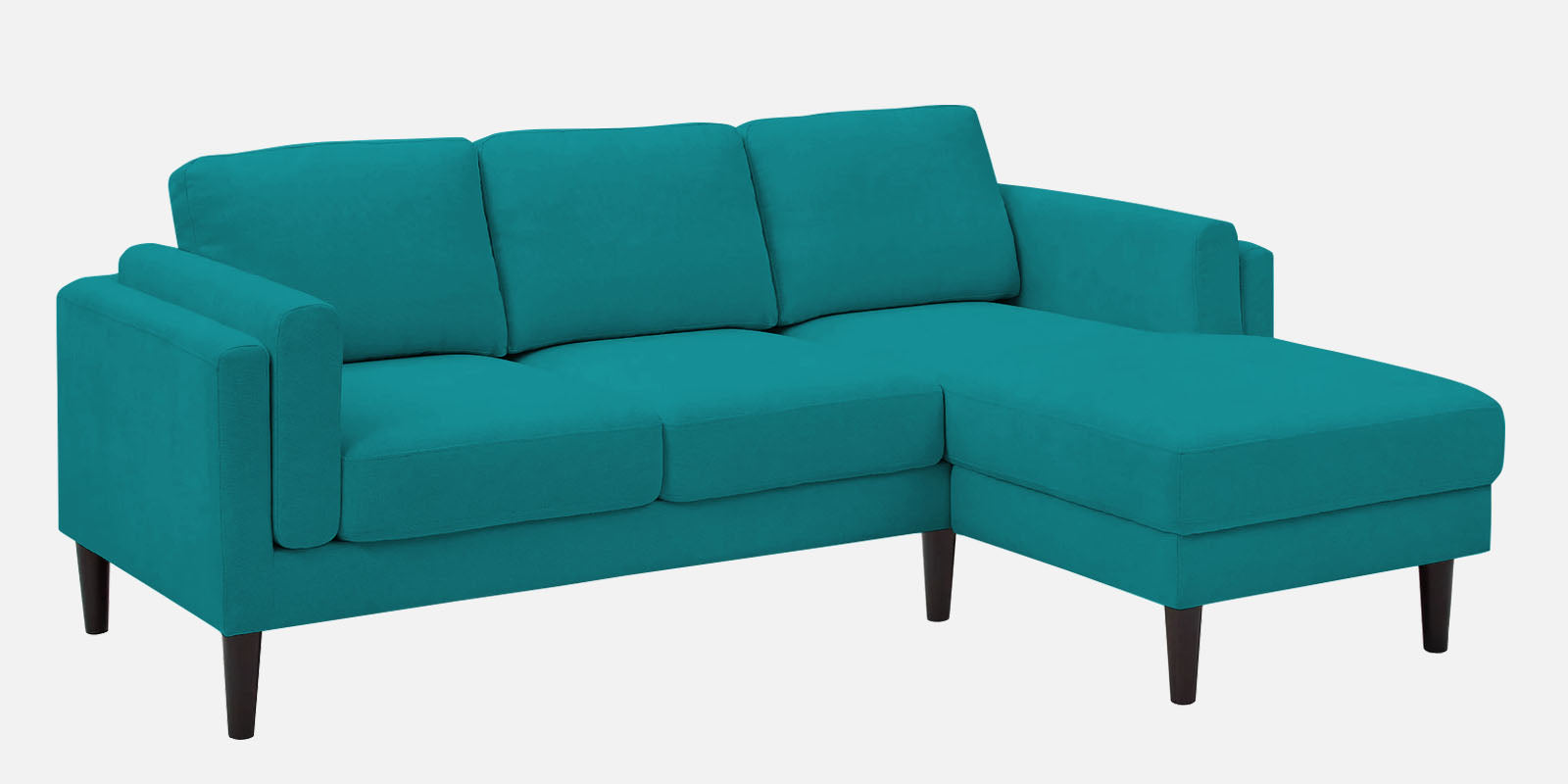 Creata Fabric LHS Sectional Sofa (2+Lounger) in Sea Green Colour by Febonic