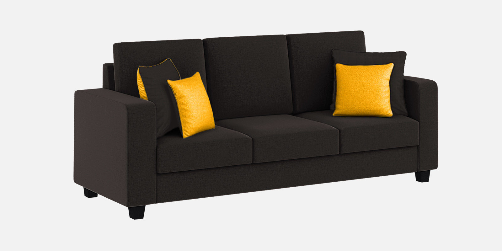 Nabi Fabric 3 Seater Sofa In Cara Brown Colour