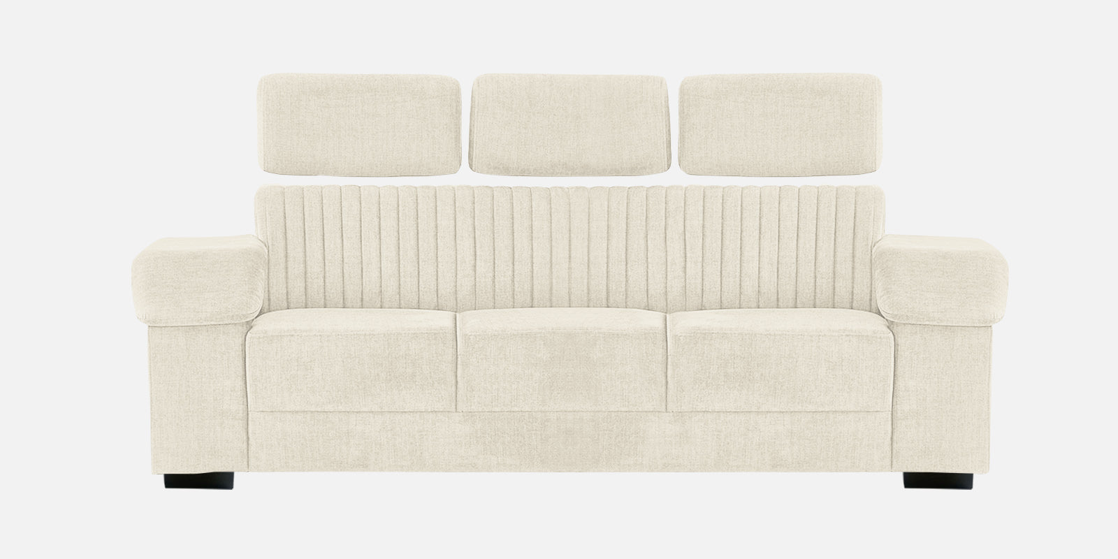Draco Fabric 3 Seater Sofa In Ivory Cream Colour - Febonic Living