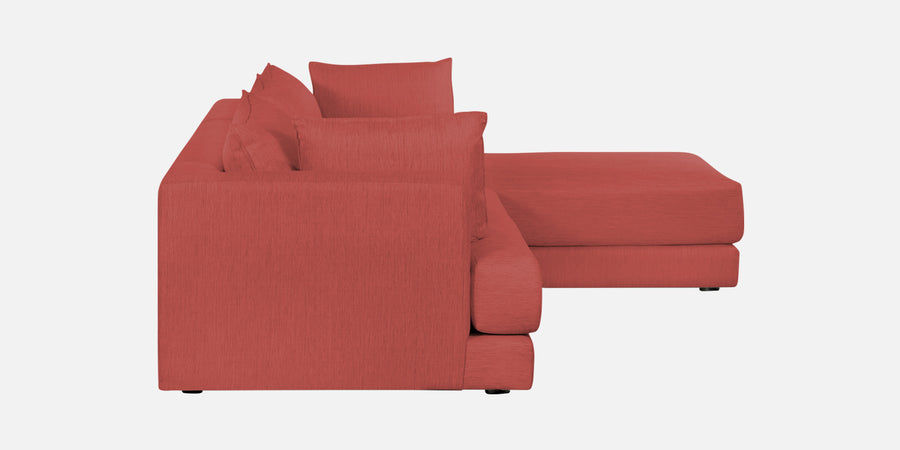 Ziggy Fabric Rhs Sectional Sofa 3 Lounger In Salmon Pink Colour - Febonic Living