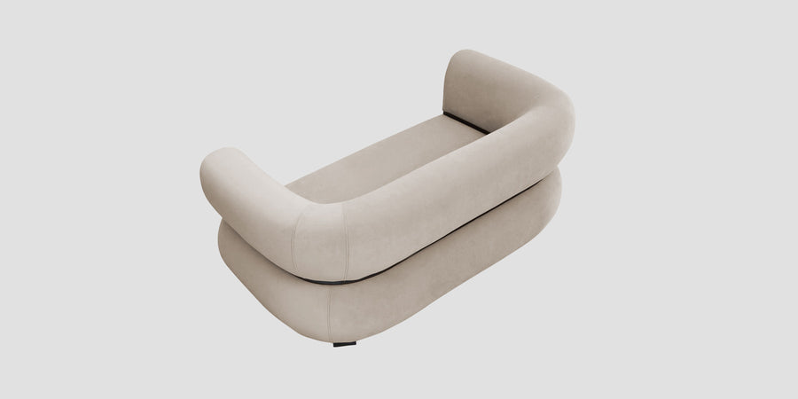 Kula Velvet 2 Seater Sofa In Cream Beige Colour - Febonic Living