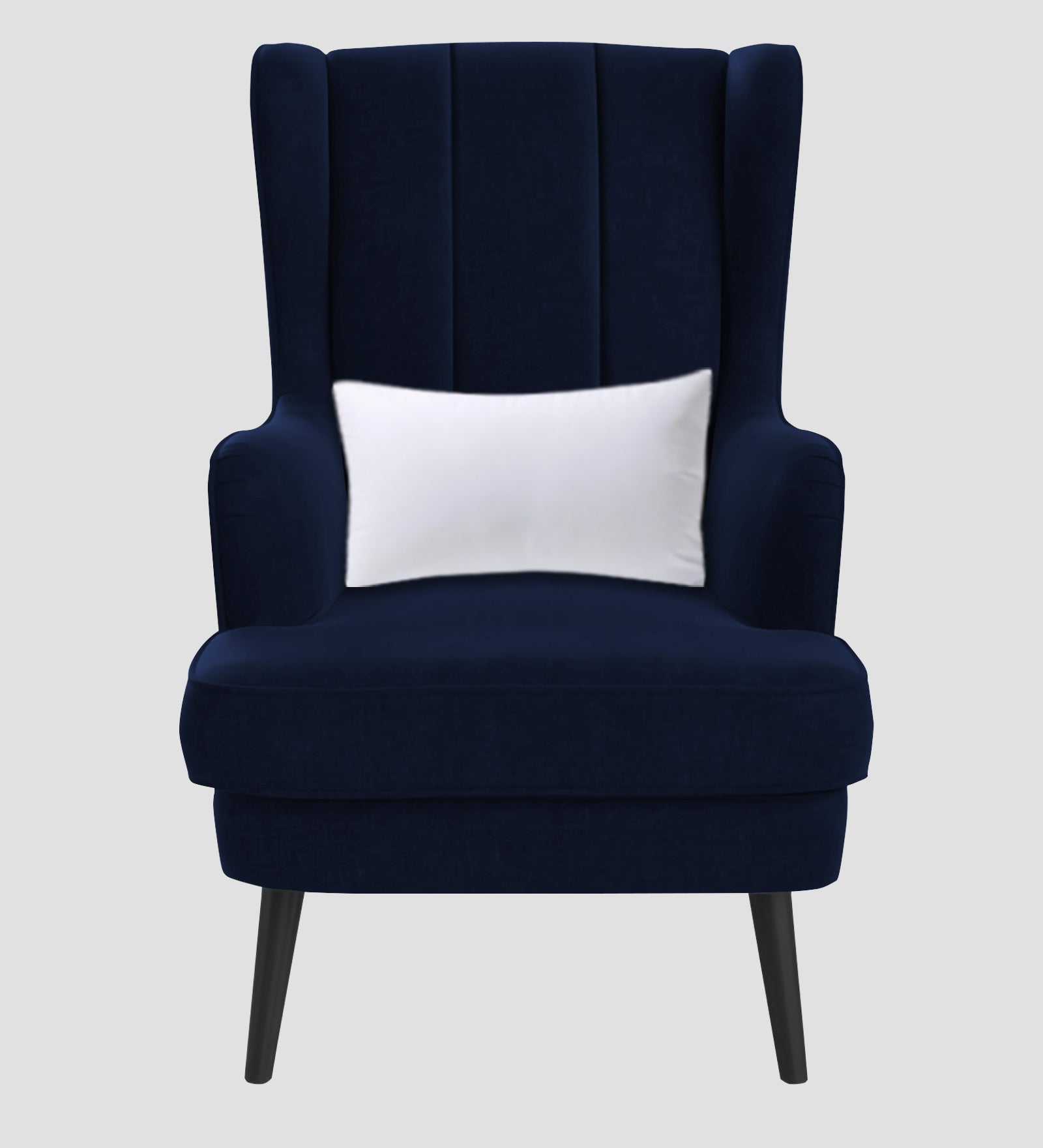 Niya Velvet 1 Seater Wing Chair in Dark Blue Colour