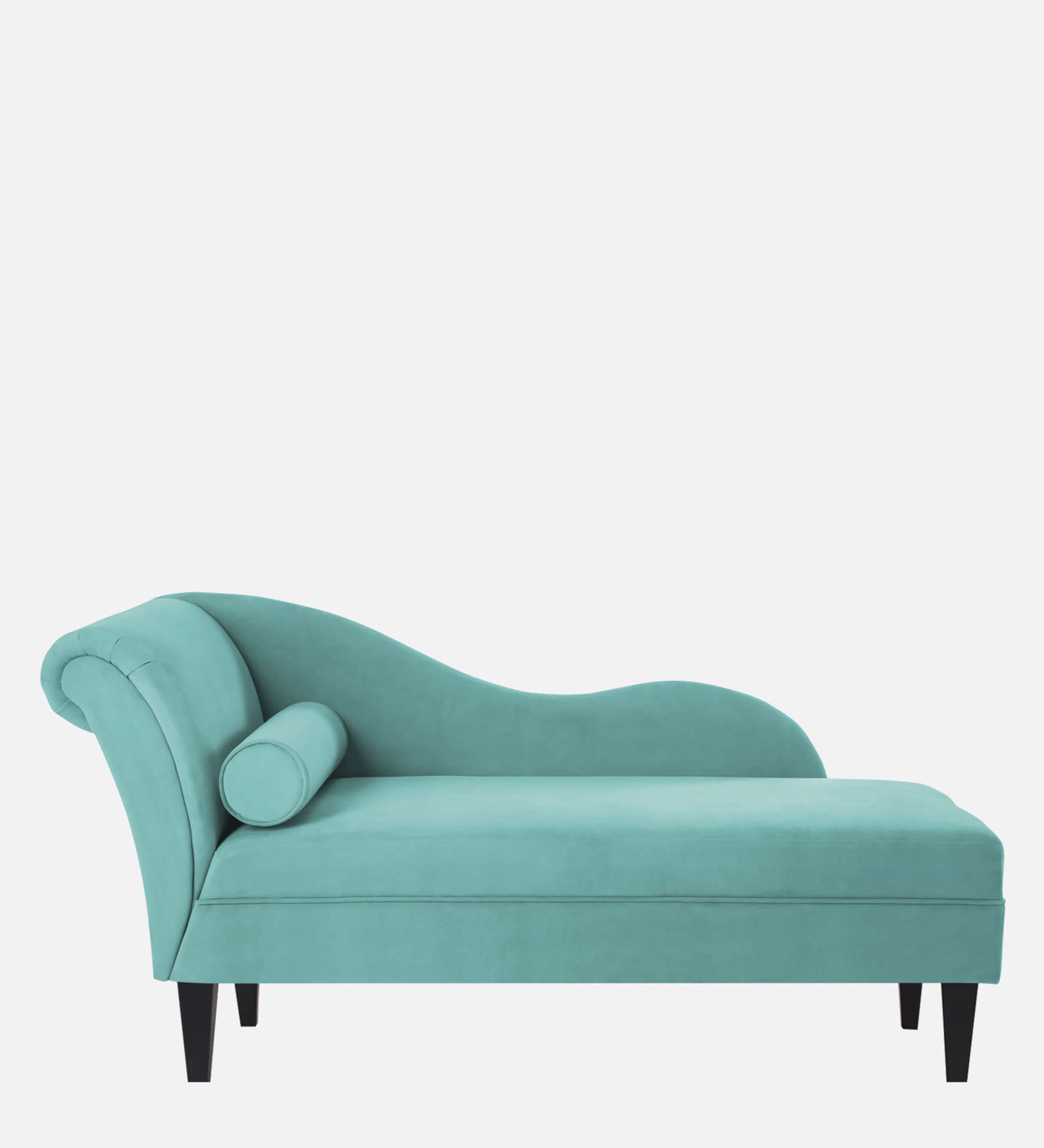 Rana Velvet RHS Chaise Lounger In Barmunda Aqua Colour