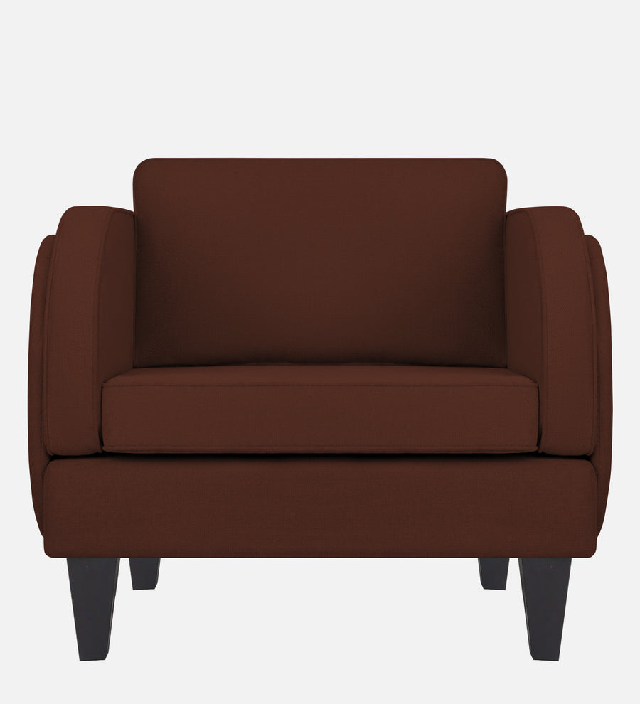 Siddy Fabric 1 Seater Sofa In Coffee Brown Colour - Febonic Living