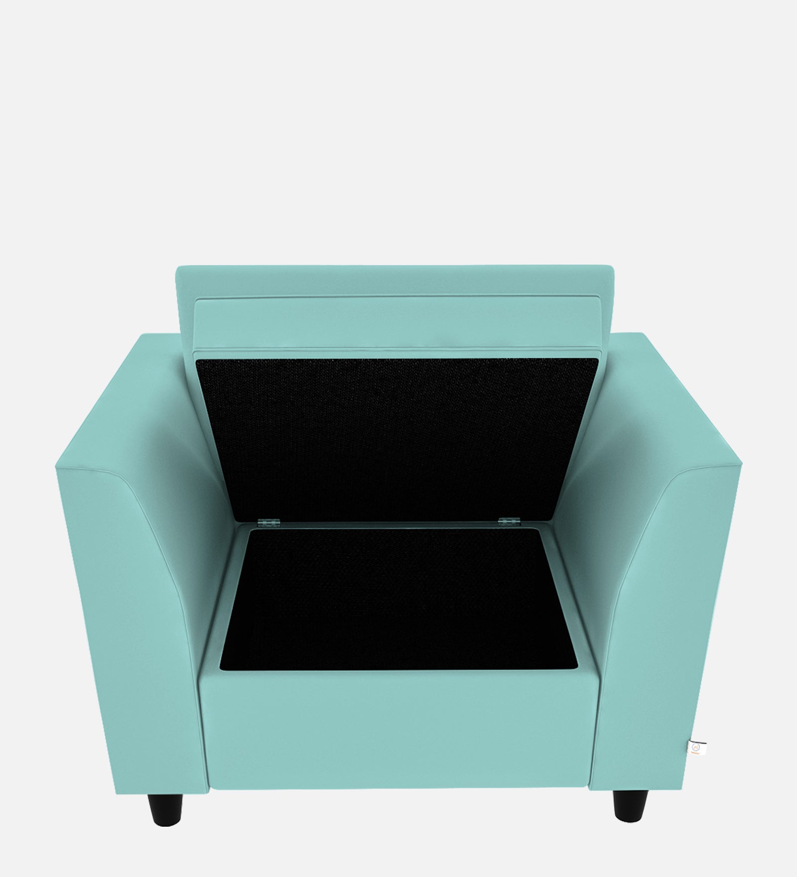 Bristo Velvet 1 Seater Sofa in Barmunda Aqua Colour With Storage