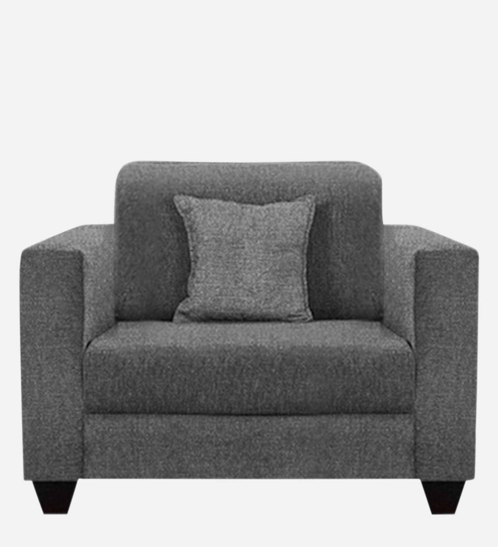 Nebula Fabric 1 Seater Sofa in Charcoal Grey Colour