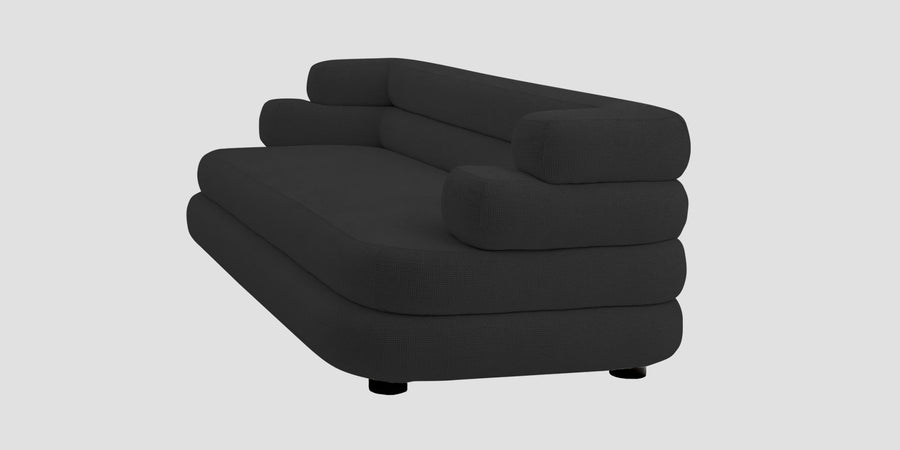 Wener Fabric 3 Seater Sofa In Bitter Black Colour - Febonic Living