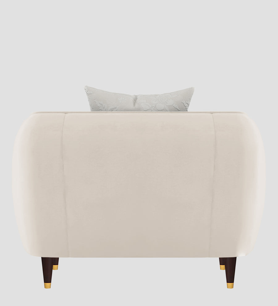 Hairo Velvet 1 Seater Sofa In Camel Beige Colour - Febonic Living