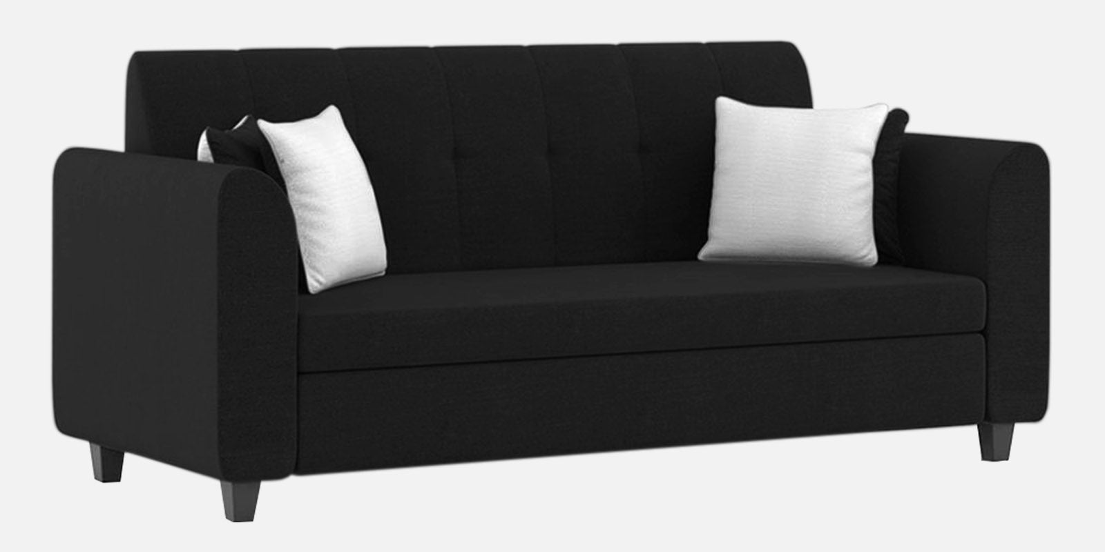 Denmark Fabric 3 Seater Sofa in Zed Black Colour