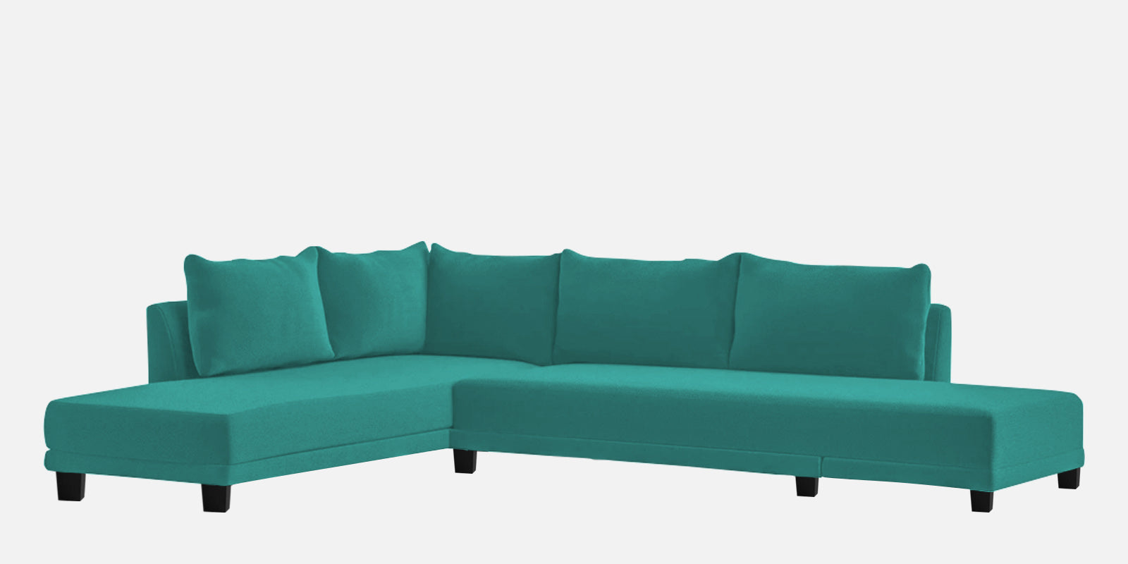 Ira Fabric RHS 6 Seater Sofa Cum Bed In Sea Green Colour