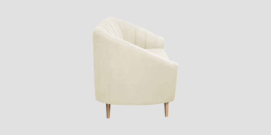 Kaylee Velvet 3 Seater Sofa In Warm White Colour - Febonic Living