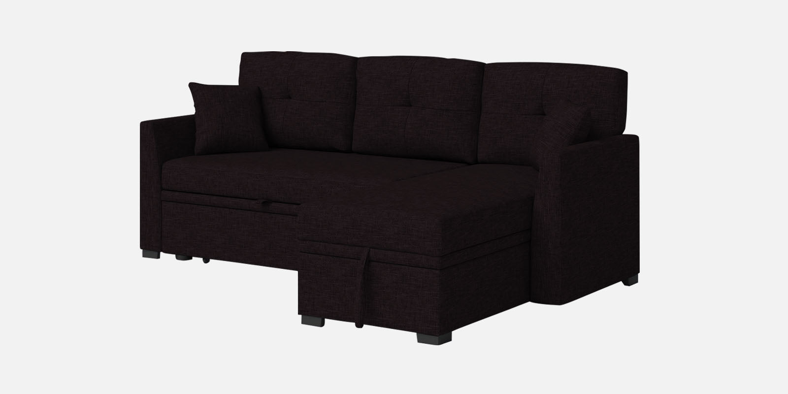 Jody Fabric 3 Seater Pull Out Sofa Cum Bed In Cara Brown Colour